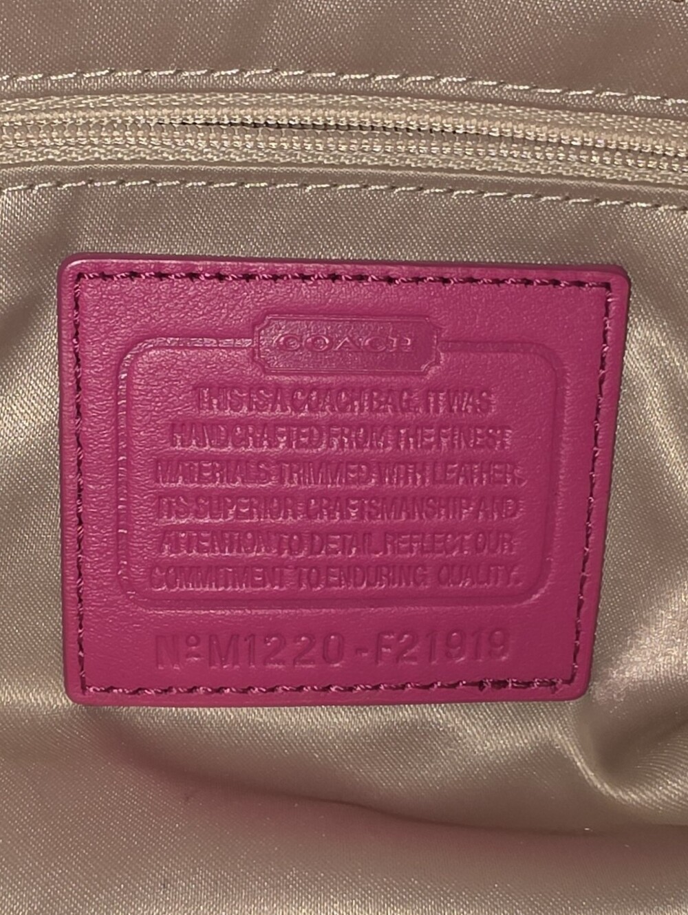 Coach Pink Magenta Alexandra Signature Chain Tote Bag - Picture 4 of 5